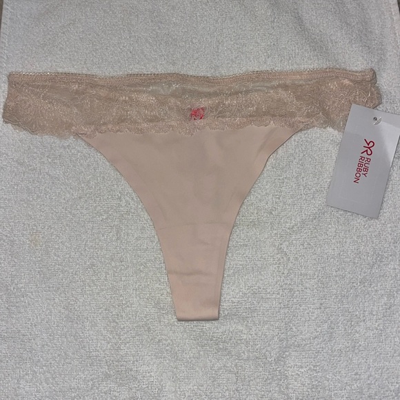 Ruby Ribbon Lace Trim Panties - Nude - Picture 1 of 6